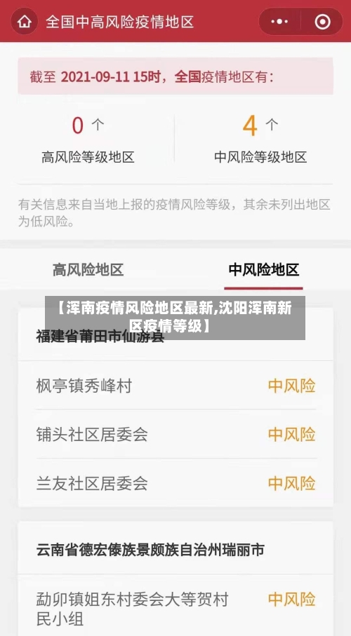 【浑南疫情风险地区最新,沈阳浑南新区疫情等级】