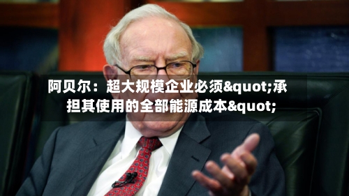 阿贝尔：超大规模企业必须"承担其使用的全部能源成本"