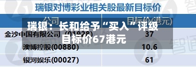 瑞银：长和给予“买入”评级 目标价67港元-第2张图片