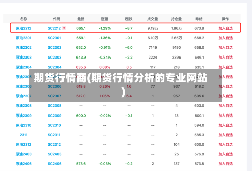 期货行情商(期货行情分析的专业网站)