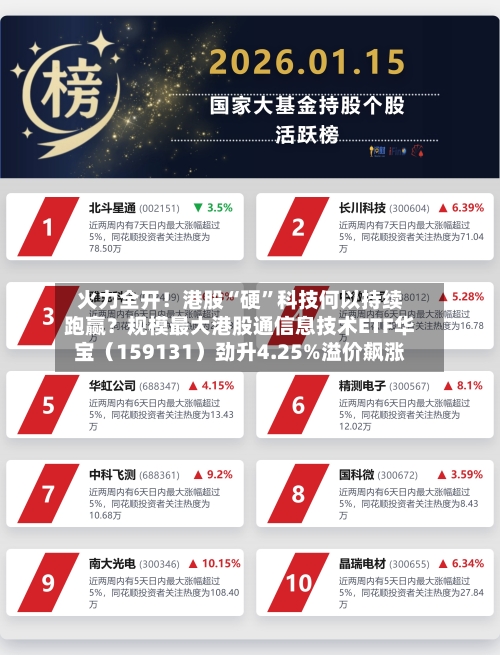 火力全开！港股“硬”科技何以持续跑赢？规模最大港股通信息技术ETF华宝（159131）劲升4.25%溢价飙涨-第3张图片