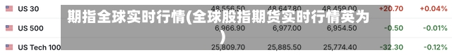 期指全球实时行情(全球股指期货实时行情英为)-第2张图片