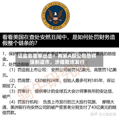 证监会重拳出击！两家A股公司恐将强制退市，涉嫌欺诈发行-第2张图片