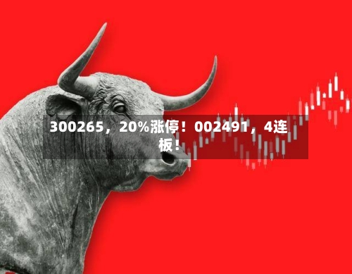 300265，20%涨停！002491，4连板！-第3张图片