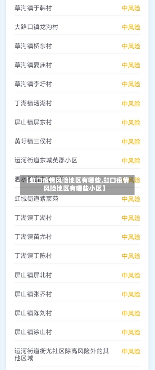 【虹口疫情风险地区有哪些,虹口疫情风险地区有哪些小区】