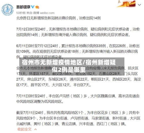 宿州市无新增疫情地区/宿州新增疑似2例是哪里-第2张图片