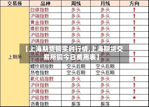 【上海期货铜实时行情,上海期货交易所铜今日费用表】