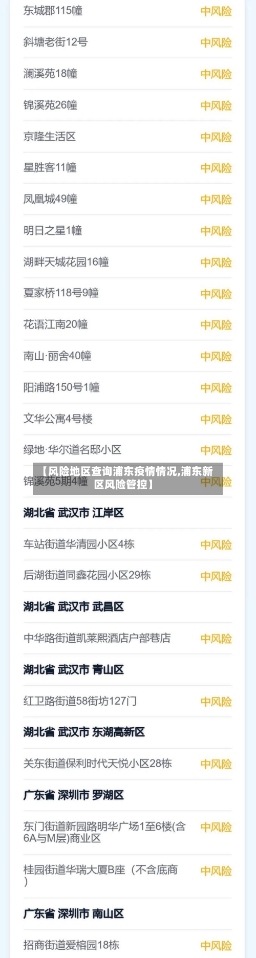 【风险地区查询浦东疫情情况,浦东新区风险管控】-第3张图片