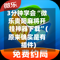 3分钟学会“微乐贵阳麻将开挂神器下载”(原来确实是有插件)-第2张图片