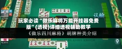玩家必读“微乐麻将万能开挂器免费版”(透视)详细透视辅助教学-第3张图片