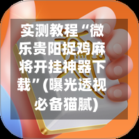 实测教程“微乐贵阳捉鸡麻将开挂神器下载	”(曝光透视必备猫腻)-第3张图片