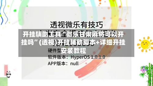 开挂辅助工具“微乐甘肃麻将可以开挂吗”(透视)开挂辅助脚本+详细开挂安装教程-第2张图片