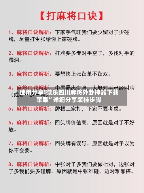 使用分享!微乐四川麻将外卦神器下载苹果	”详细分享装挂步骤-第2张图片