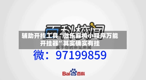 辅助开挂工具“微乐麻将小程序万能开挂器	”其实确实有挂-第2张图片