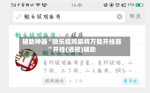 辅助神器“微乐捉鸡麻将万能开挂器	”开挂(透视)辅助-第3张图片