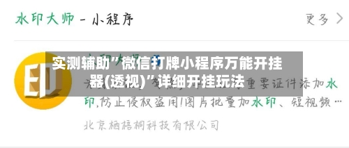 实测辅助”微信打牌小程序万能开挂器(透视)”详细开挂玩法-第2张图片