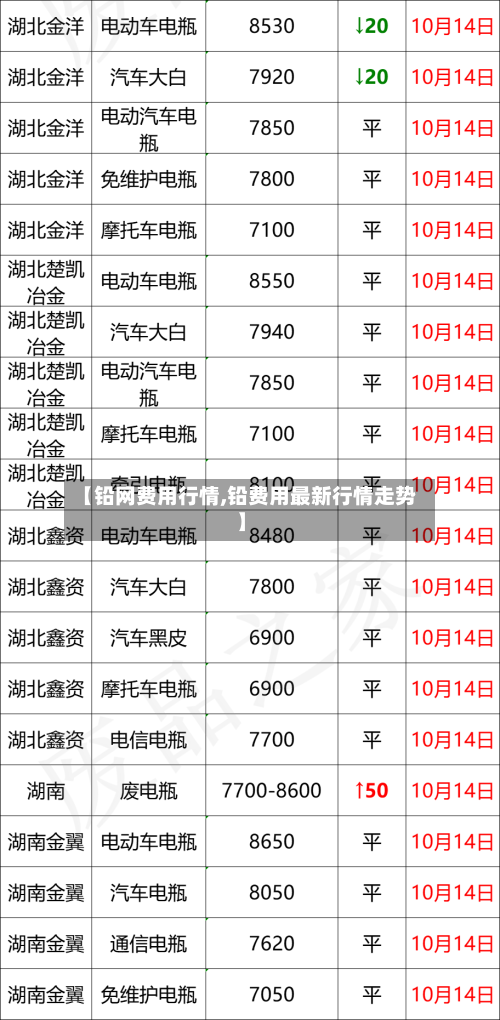 【铅网费用行情,铅费用最新行情走势】-第2张图片