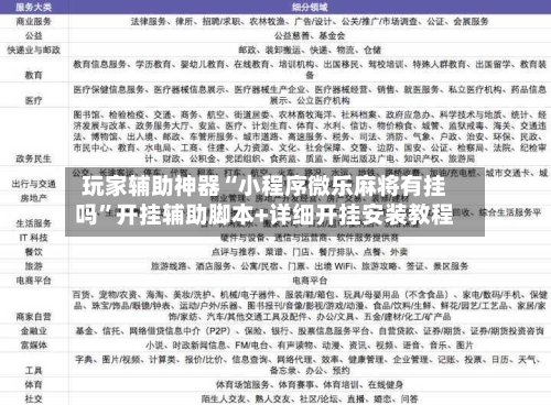 玩家辅助神器“小程序微乐麻将有挂吗	”开挂辅助脚本+详细开挂安装教程-第2张图片
