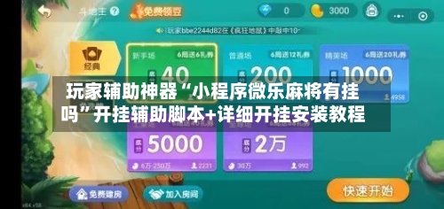 玩家辅助神器“小程序微乐麻将有挂吗”开挂辅助脚本+详细开挂安装教程-第3张图片