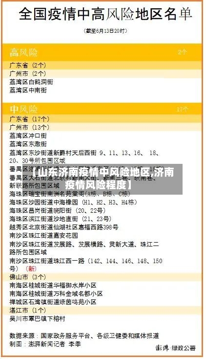 【山东济南疫情中风险地区,济南疫情风险程度】