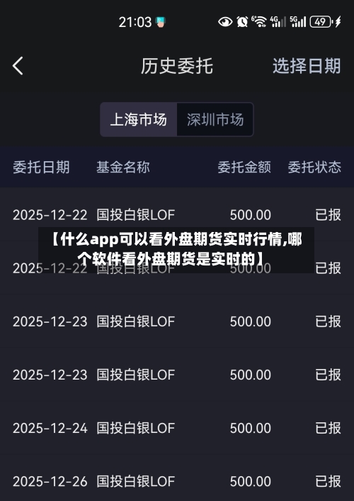 【什么app可以看外盘期货实时行情,哪个软件看外盘期货是实时的】