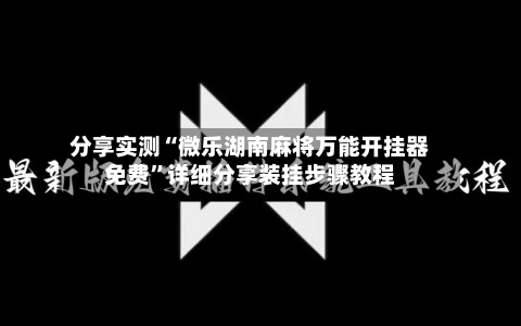 分享实测“微乐湖南麻将万能开挂器免费	”详细分享装挂步骤教程-第3张图片