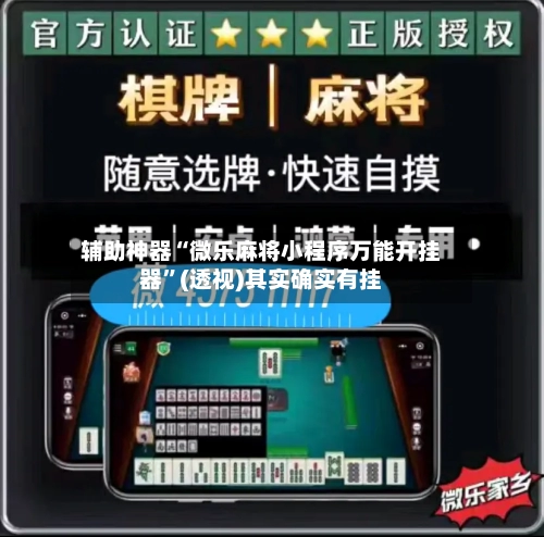 辅助神器“微乐麻将小程序万能开挂器”(透视)其实确实有挂