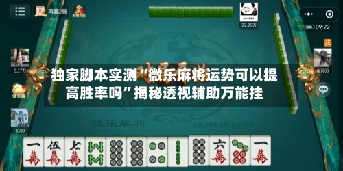 独家脚本实测“微乐麻将运势可以提高胜率吗”揭秘透视辅助万能挂-第3张图片
