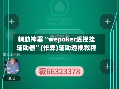 辅助神器“wepoker透视挂辅助器”(作弊)辅助透视教程-第3张图片