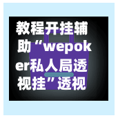 教程开挂辅助“wepoker私人局透视挂”透视挂!详细分享装挂步骤