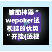 辅助神器“wepoker透视挂的优势”开挂(透视)辅助神器-第2张图片