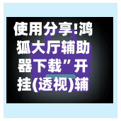 使用分享!鸿狐大厅辅助器下载	”开挂(透视)辅助教程-第2张图片