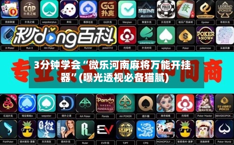 3分钟学会“微乐河南麻将万能开挂器”(曝光透视必备猫腻)