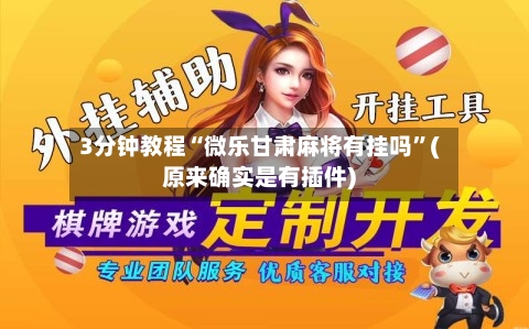 3分钟教程“微乐甘肃麻将有挂吗	”(原来确实是有插件)-第2张图片