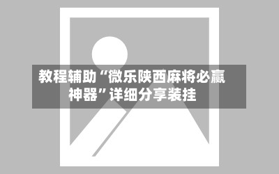 教程辅助“微乐陕西麻将必赢神器”详细分享装挂-第2张图片