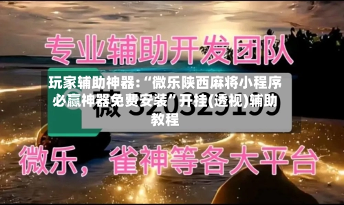 玩家辅助神器:“微乐陕西麻将小程序必赢神器免费安装	”开挂(透视)辅助教程-第2张图片