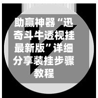 助赢神器“迅奇斗牛透视挂最新版”详细分享装挂步骤教程