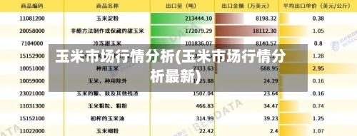 玉米市场行情分析(玉米市场行情分析最新)-第2张图片