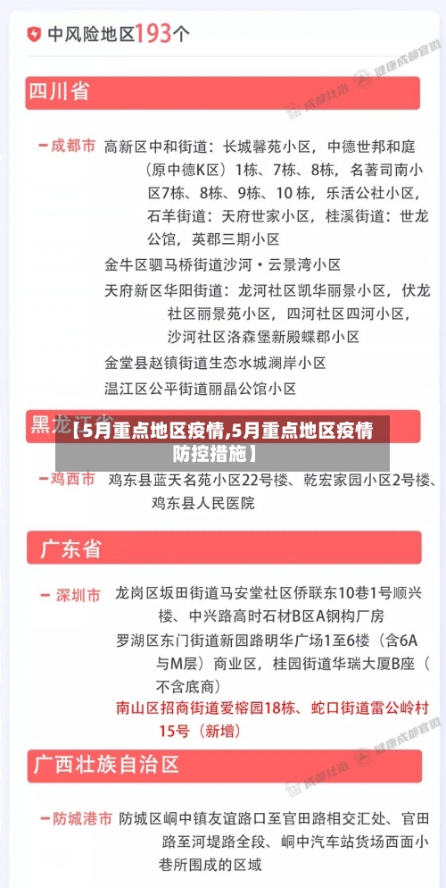 【5月重点地区疫情,5月重点地区疫情防控措施】-第2张图片