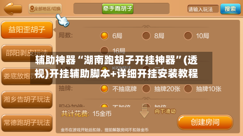 辅助神器“湖南跑胡子开挂神器”(透视)开挂辅助脚本+详细开挂安装教程-第2张图片