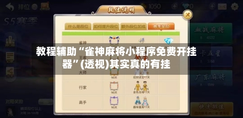 教程辅助“雀神麻将小程序免费开挂器”(透视)其实真的有挂-第2张图片