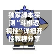 独家脚本实测“斗棋透视挂”详细开挂教程分享