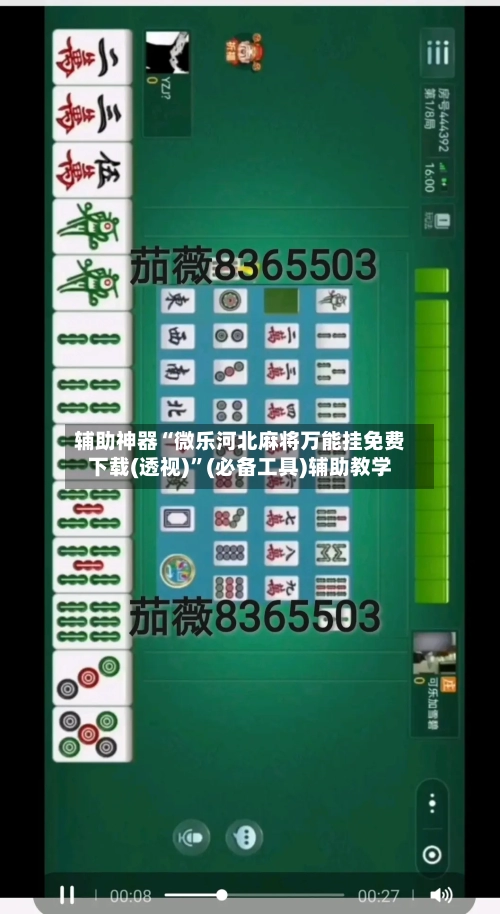 辅助神器“微乐河北麻将万能挂免费下载(透视)”(必备工具)辅助教学