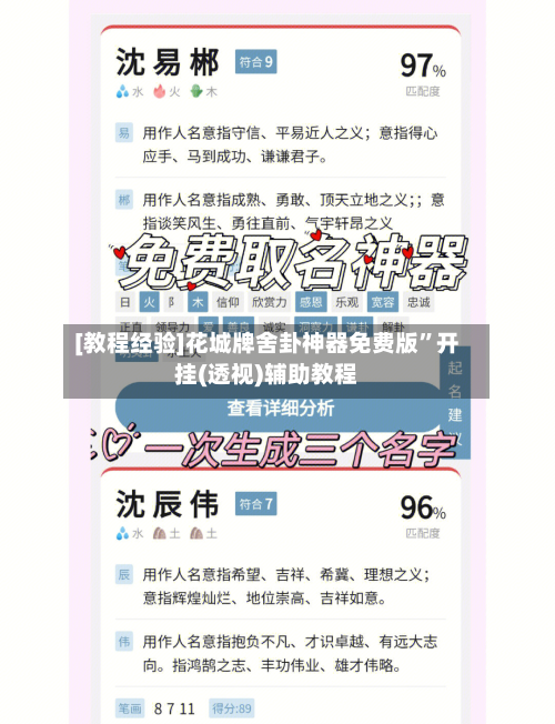 [教程经验]花城牌舍卦神器免费版	”开挂(透视)辅助教程-第2张图片