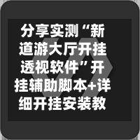 分享实测“新道游大厅开挂透视软件”开挂辅助脚本+详细开挂安装教程-第2张图片