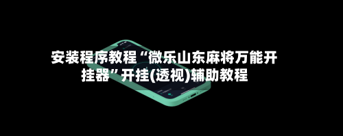 安装程序教程“微乐山东麻将万能开挂器	”开挂(透视)辅助教程-第2张图片