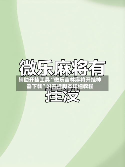 辅助开挂工具“微乐吉林麻将开挂神器下载”附开挂脚本详细教程-第2张图片