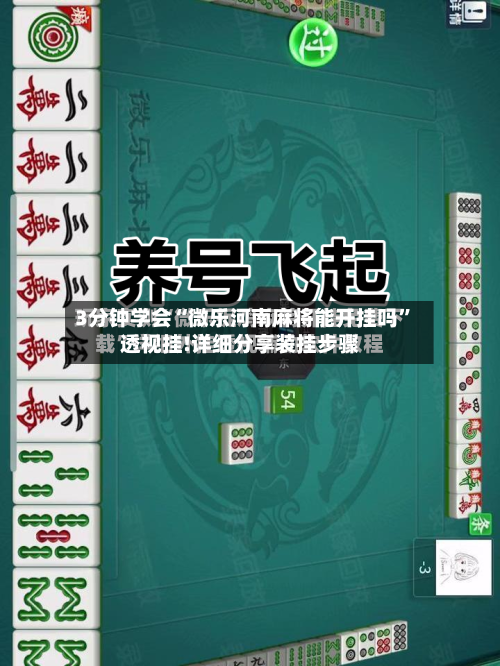 3分钟学会“微乐河南麻将能开挂吗”透视挂!详细分享装挂步骤