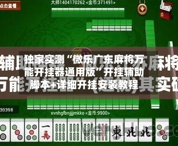 独家实测“微乐广东麻将万能开挂器通用版	”开挂辅助脚本+详细开挂安装教程-第2张图片