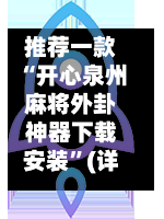 推荐一款“开心泉州麻将外卦神器下载安装	”(详细透视教程)-第2张图片